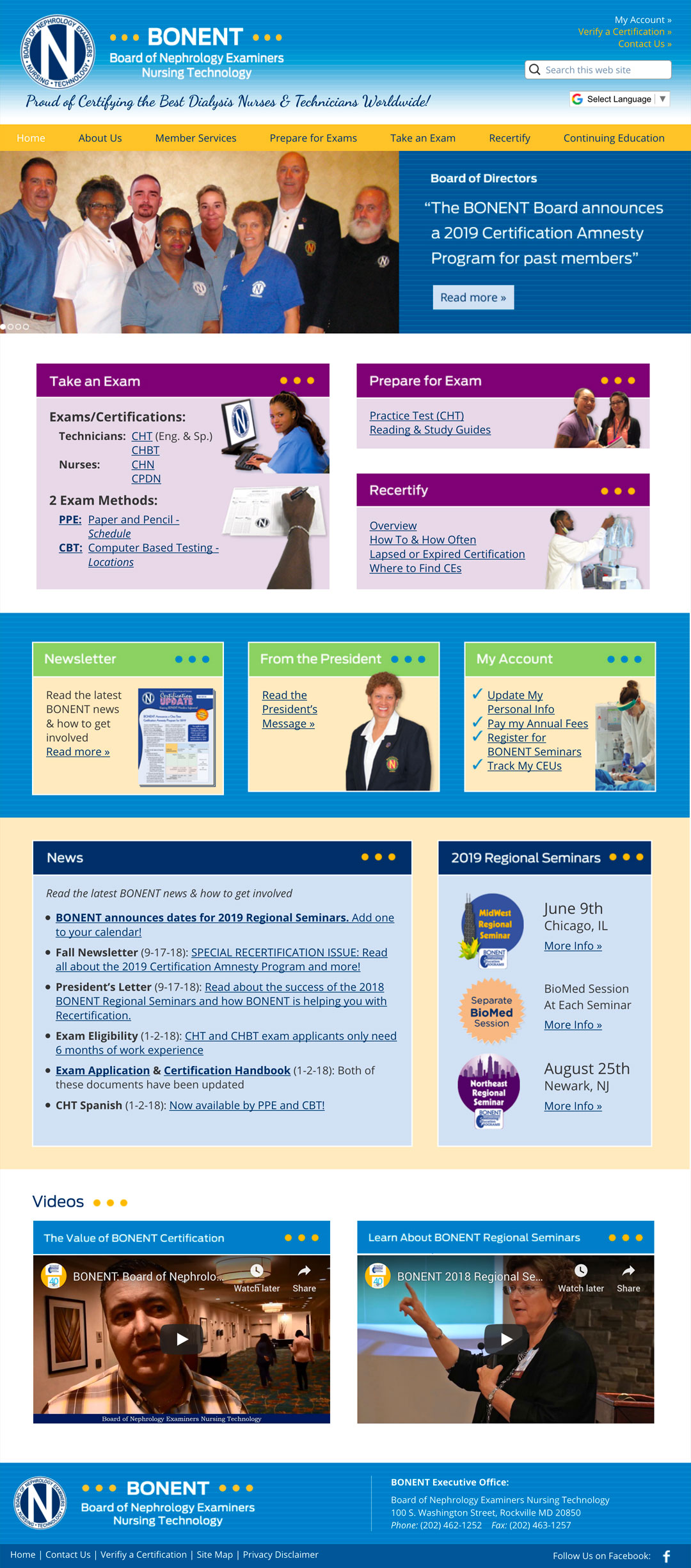 Board of Nephrology Examiners Nursing & Technology (BONENT)